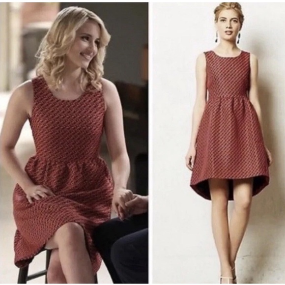 Anthropologie Dresses & Skirts - Anthropologie Red Textured Midi Dress